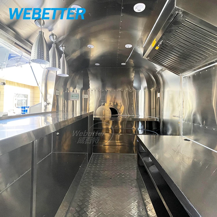 WEBETTER Remorque Foodtruck Mobile Airstream Food Kiosk Truck Coffee Pizza Cart Churros Food Trailers Fully Equipped US Standard