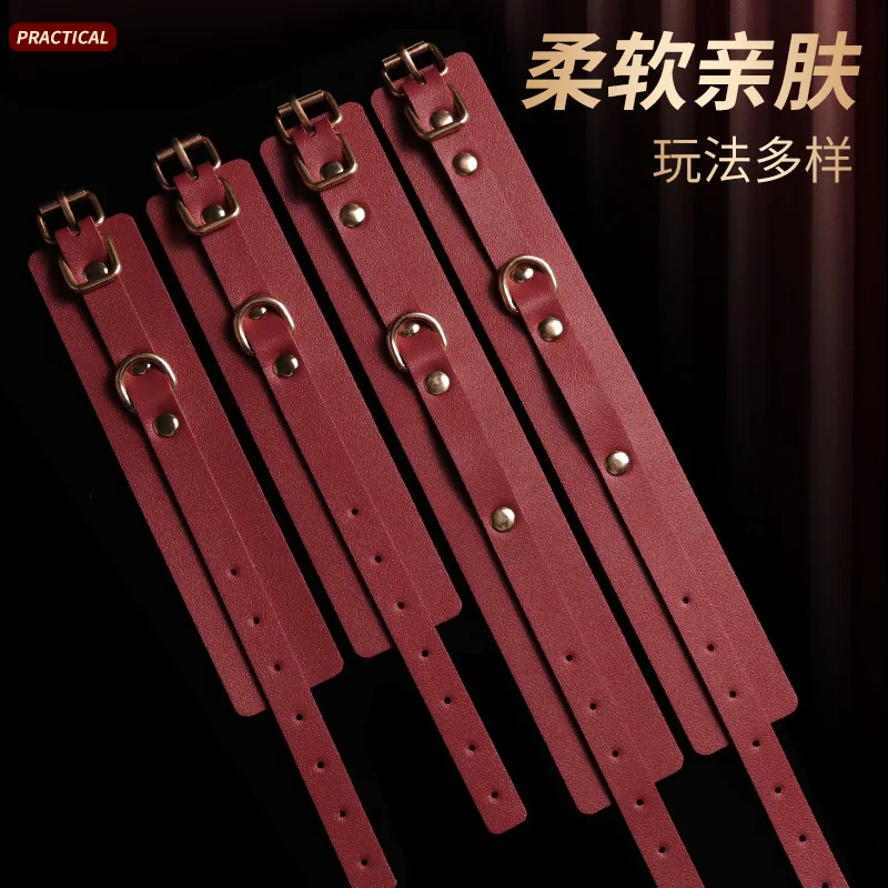 8Pcs Bondage Set with BDSM Whip Blindfold Adjustable Handcuffs Ankle Cuffs BDSM Adult Bondage Kit