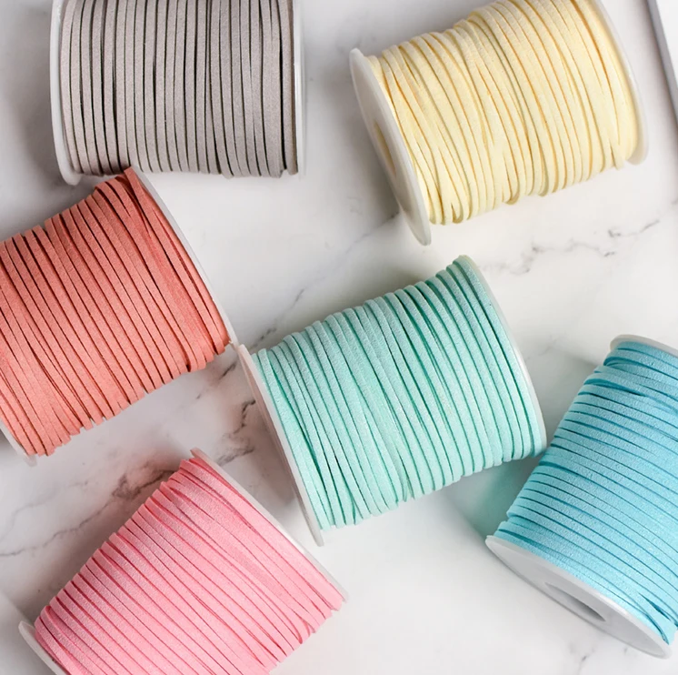 Custom Gift Box Decoration Ribbon korean Velvet Suede Leather Rope Bouquet Gift Packing Ribbon