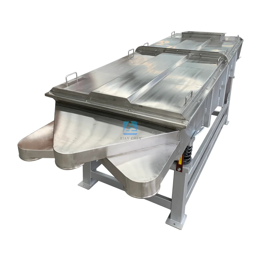 XC carbon steel sawdust linear vibrating screen sand Linear Vibrating Sieve Larvae Screen Vibrator sieve for plastic particles