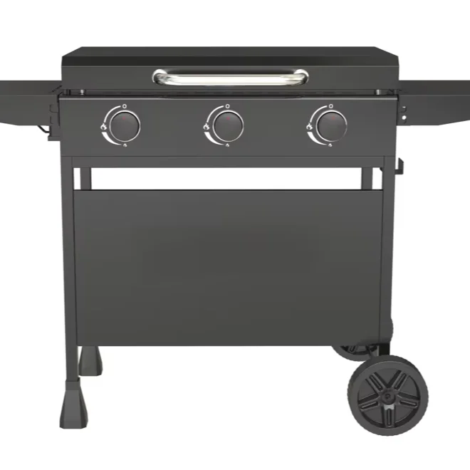 Miire Hot Selling Portable Auto Ignition 3 Burner Propane Gas Griddle BBQ Grill Outdoor BBQ Supplier Grill for Garden