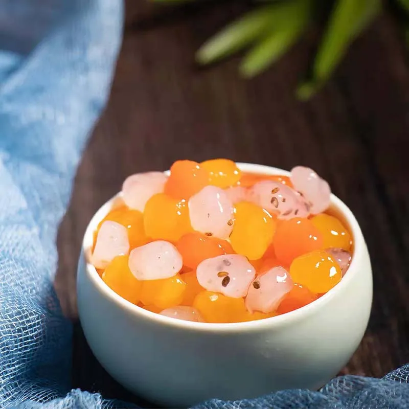 Food additives Instant tasteless Popping Boba  for fruit tea, dessert, milk shake, smoothies