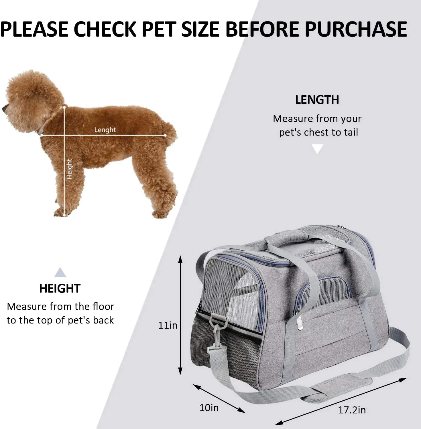 Airline Approved Small Dog Cat Portable Travel Carrier Soft Plush Window Mesh Cushion Luxury Pet Carrier Tote Kennel Bag