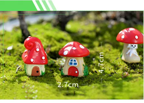 Mini Cute Resin Micro Landscape Decoration Garden Decor Miniatures Mushroom Decor Resin Mushroom