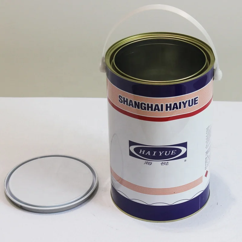 Printed Small 5L Empty Tall Round Tin Paint Can with Plain Lever Lid China Manufacturer