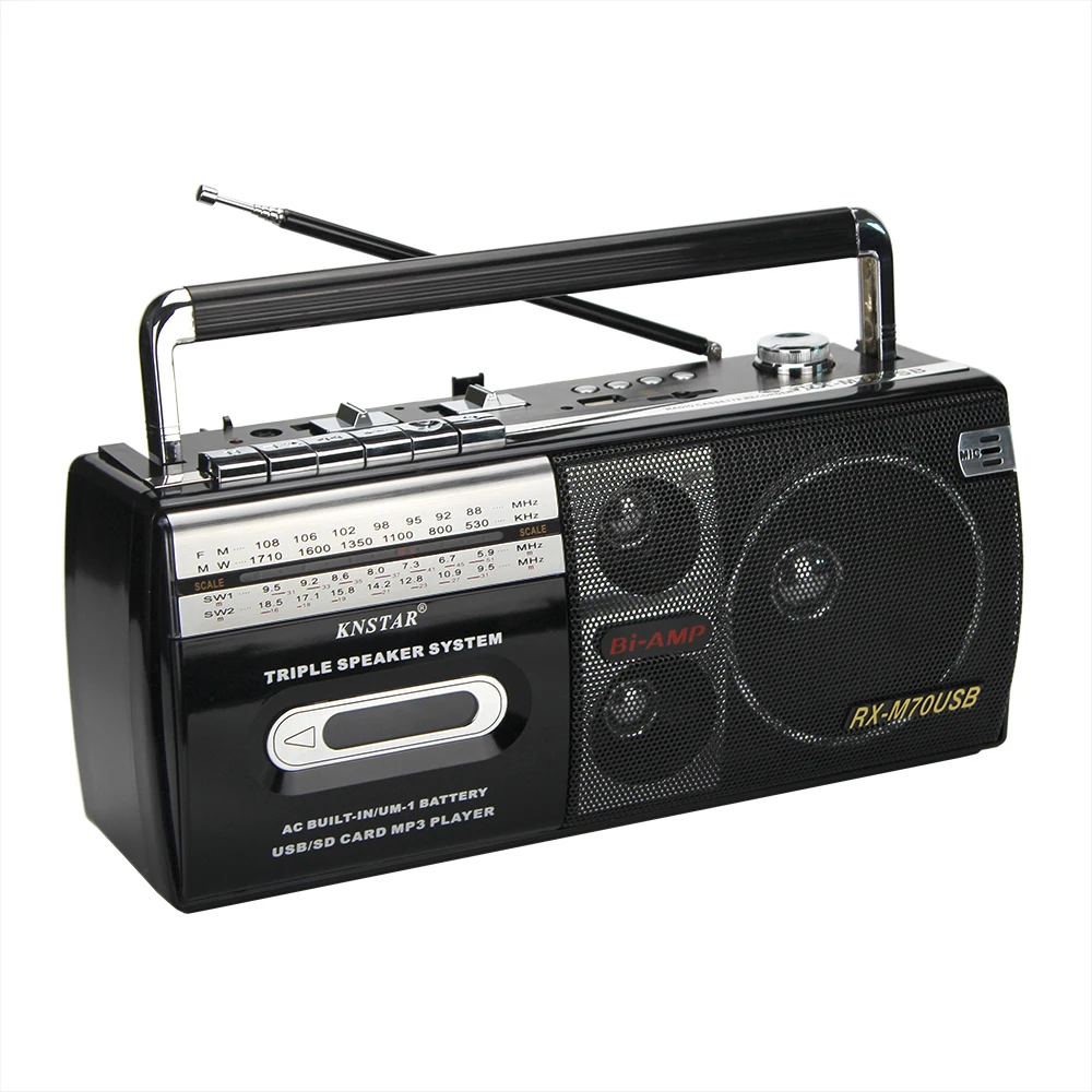 Классическая кассетный магнитофон проигрыватель с AM FM радио RX-M70USB