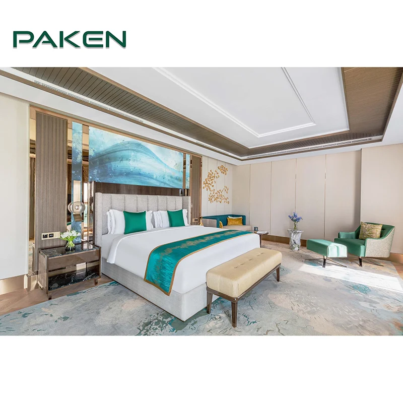 Dubai Resort Hospitality Furniture Supplier Queen Bed Luxury Bedroom Sets Modern 5 Star Hotel Room Furniture