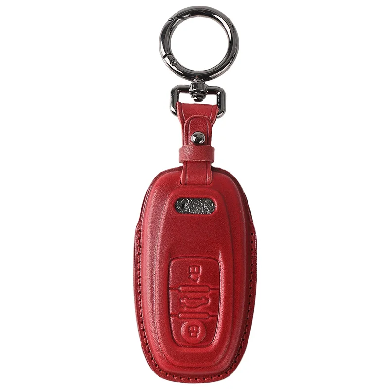 Leather Remote Auto Key Holder Organizer Smart Car Key Case Cover For Audi A6L/A5/A7/A8/S5/S7