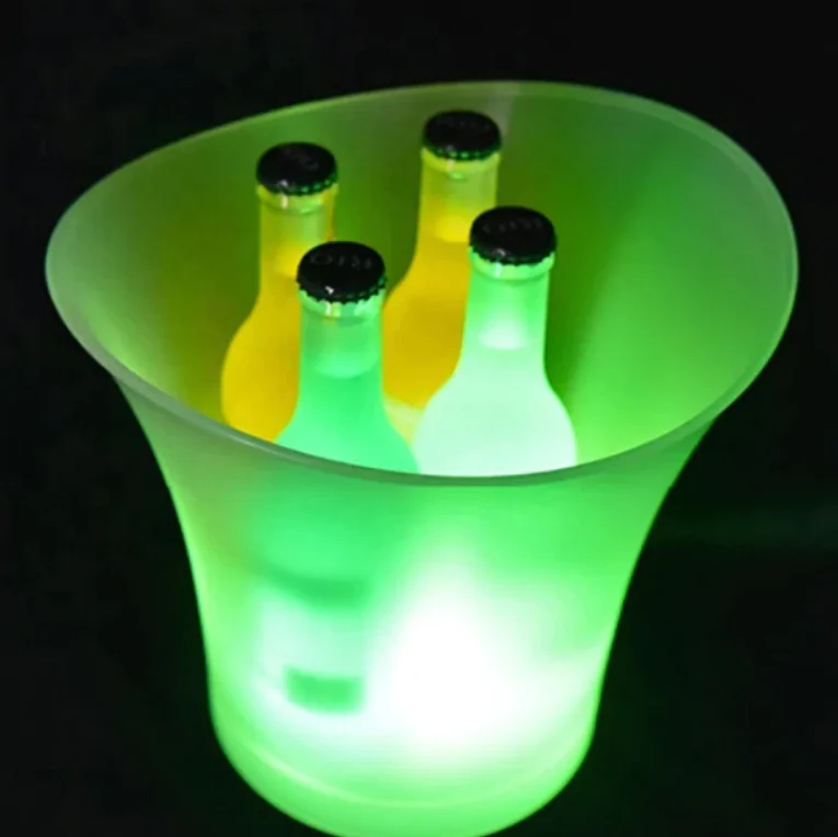 for promotion 1 bottle pp led flashing lighted up acrylic wine beer champagne led plastic ice bucket