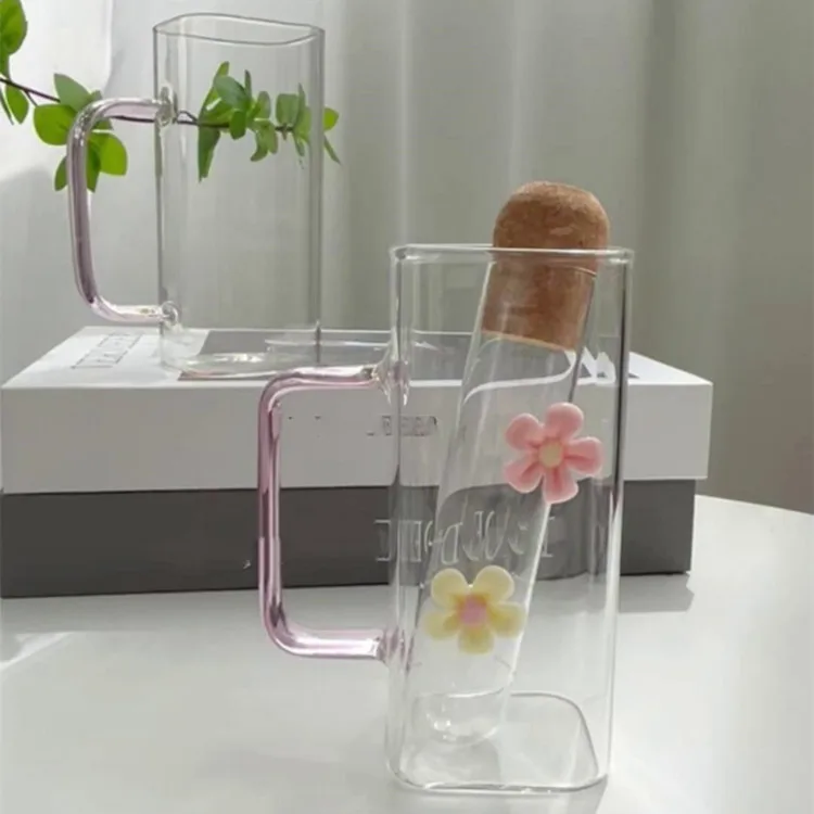 Modern Heat Resistant High Borosilicate Glass Tea Tube Infuser Filter with Eco-Friendly Cork Lid