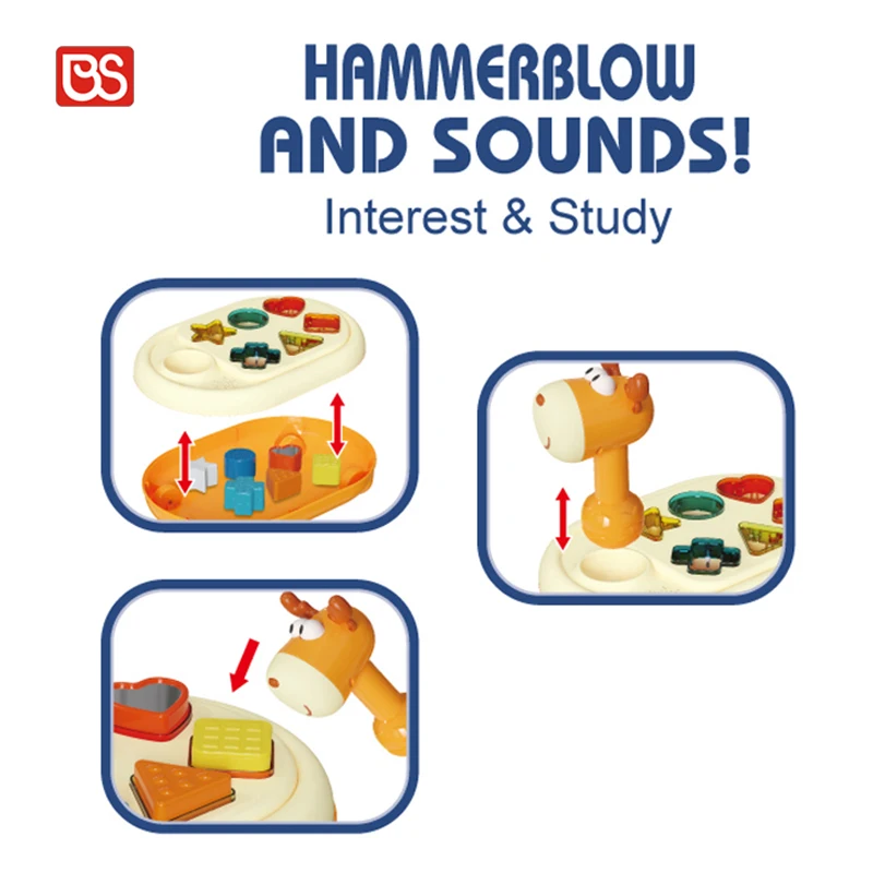 BS Cartoon Giraffe Music Toy Baby Geometrical Shape Piano Toys Shape Recognition Game High Quality Toys