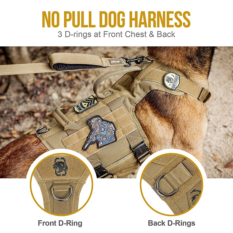 Manufacturer Custom K9 Nylon Large Medium Adjustable Dog Harness Safety Vest With Handle