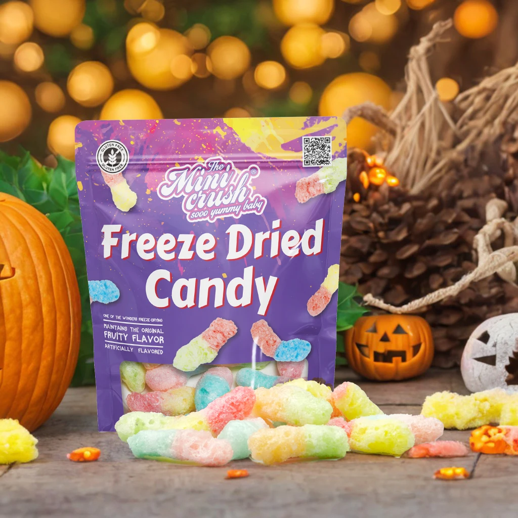 Crunch Candies Freeze Dried Sour Gummy Worms Sweet and Sour Gummy Worms Confectionery