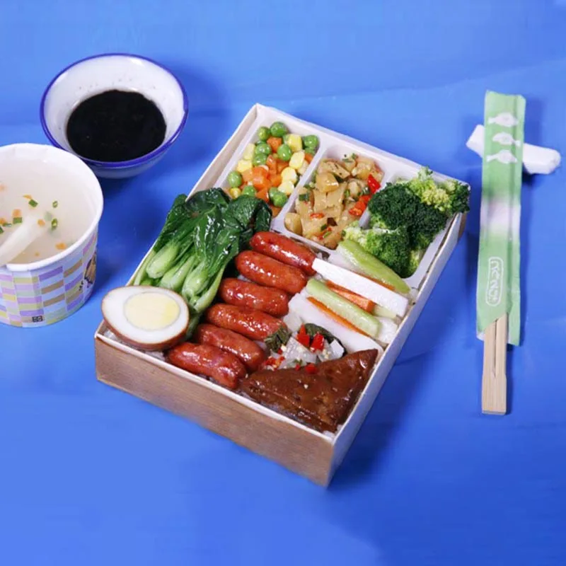 Food Grade Wooden Lunch Packaging Bowl Rice Sauce Packaging Containers