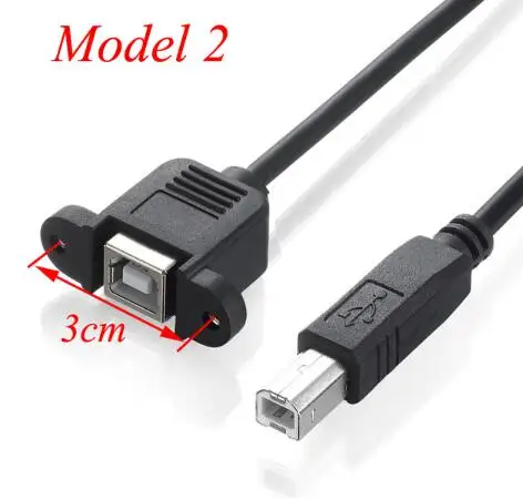 Factory produce panel mount usb b male to usb b female printer extension cable with screw lock