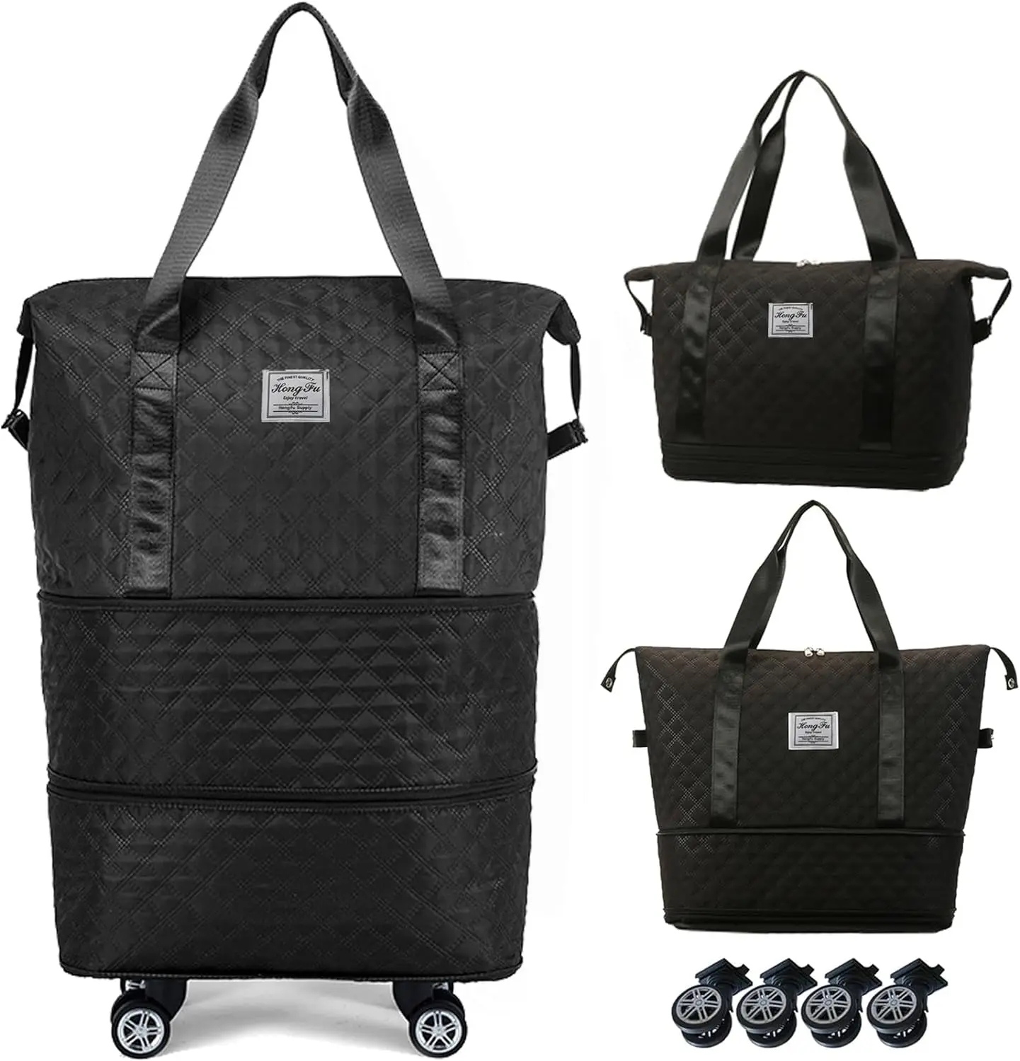 Factory Custom Expandable Foldable Rolling Duffle Bag Rolling Luggage Organizer Bag Yoga Gym Carry on Bag with Wheels