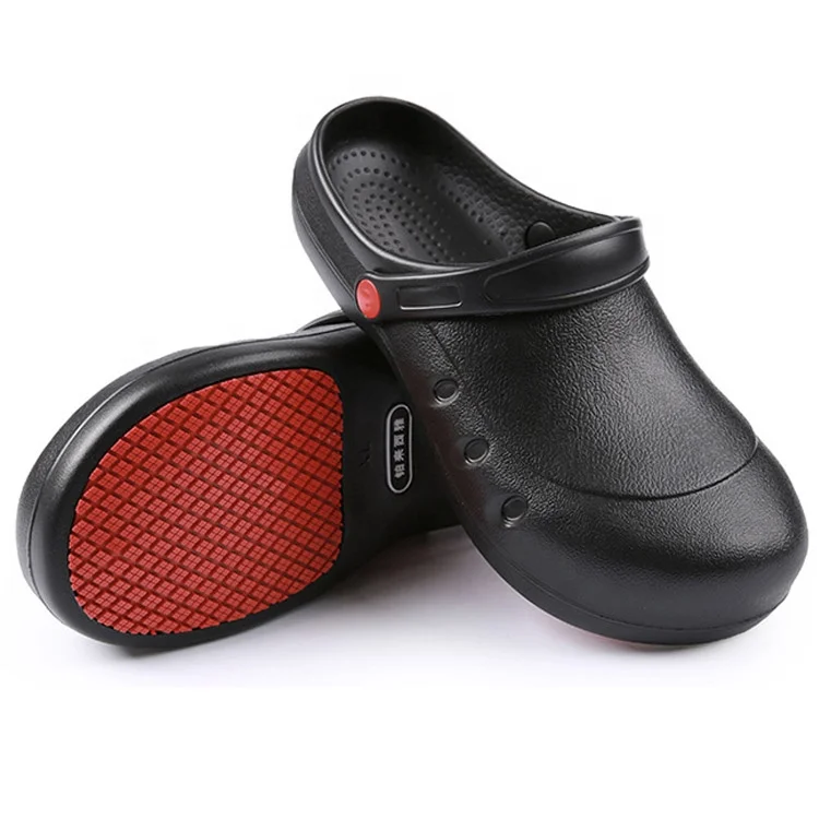 Black Men Nursing Kitchen Chef Work Shoes with Steel Toe Cap