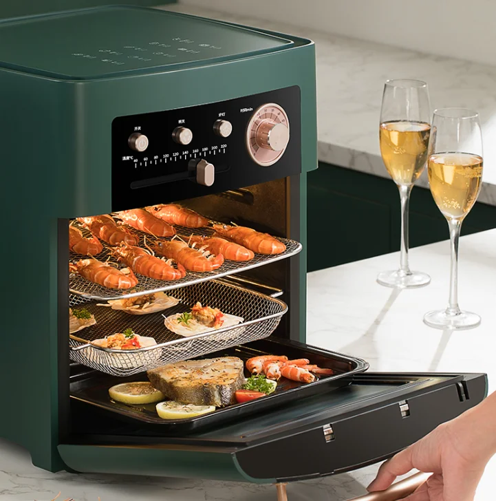 11 in 1 Commercial 15L Large Capacity Multi-function Super Hot Air Heated Air Flyer CNC Oil-free Air Fryer