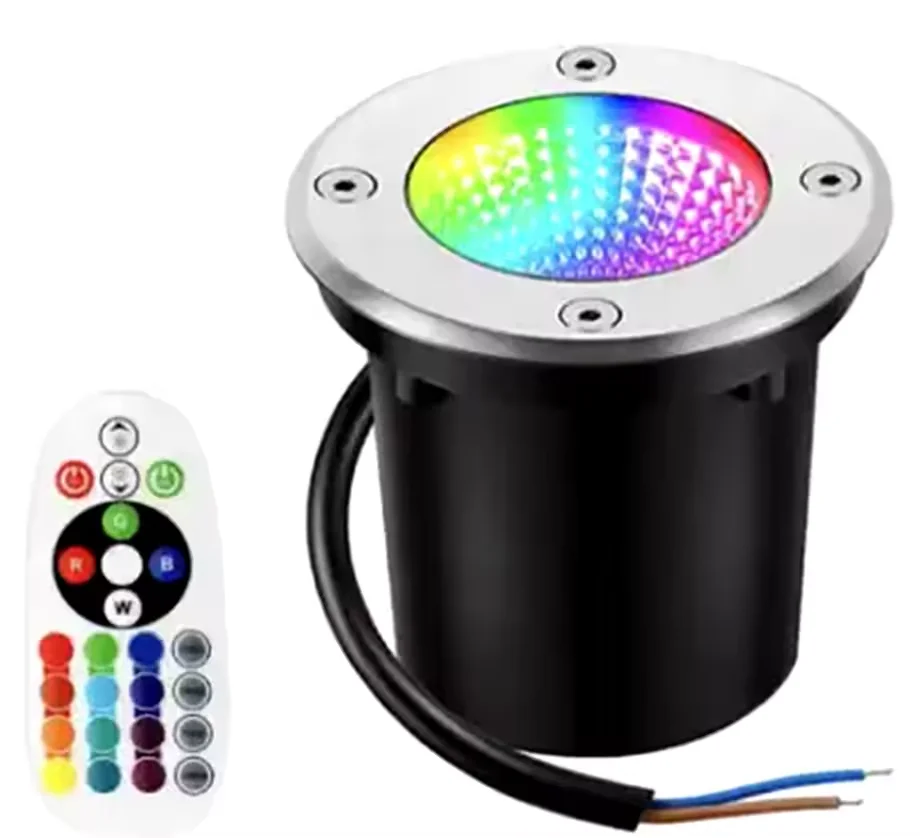 OEM ODM светодиодная круглая лампа умное приложение RGB меняющее цвет Дистанционное IP65 водонепроницаемая утопленная Светодиодная подземная подсветка