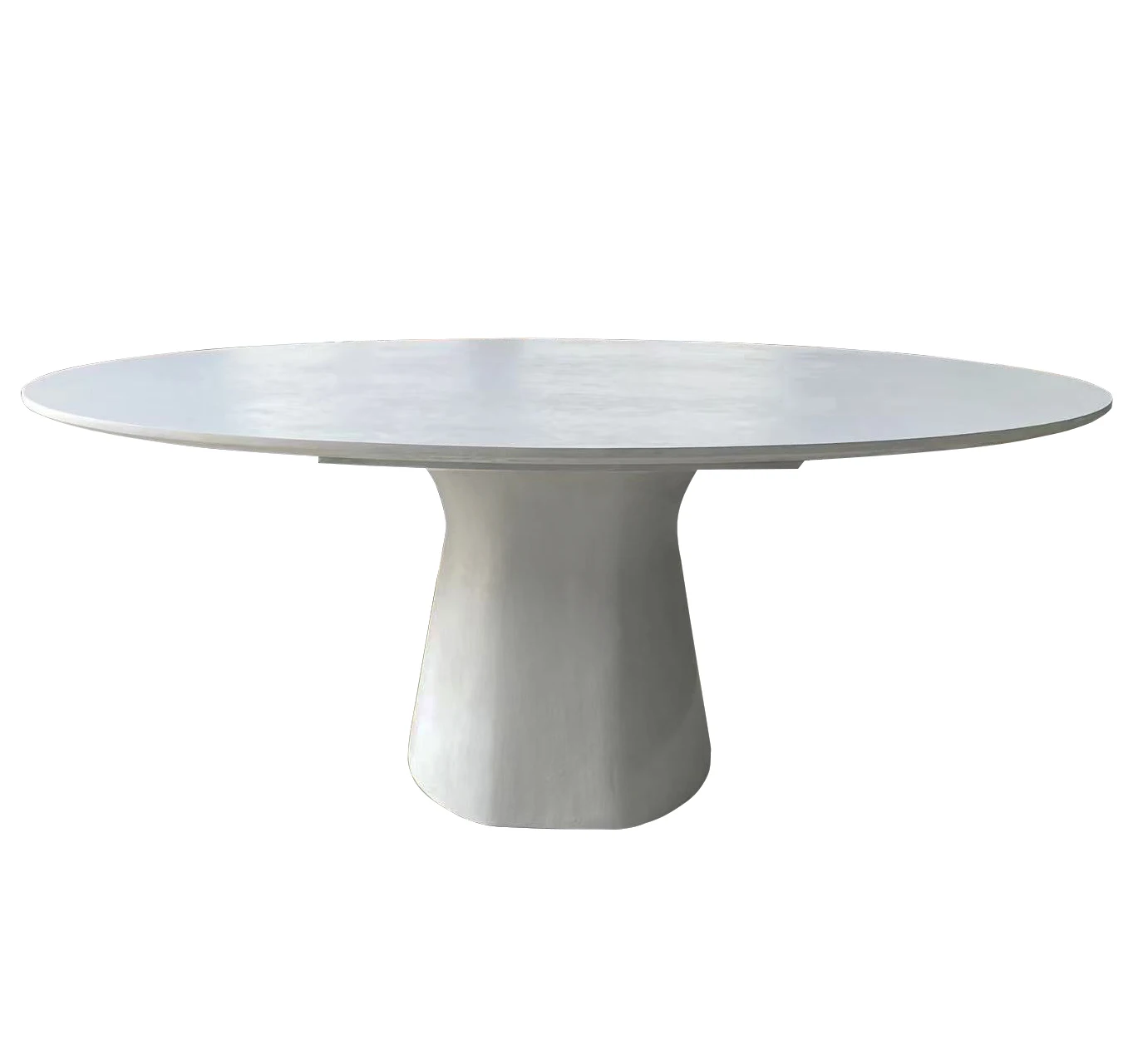 Home furniture modern nordic minimalist cement coating black white oval concrete dining tables