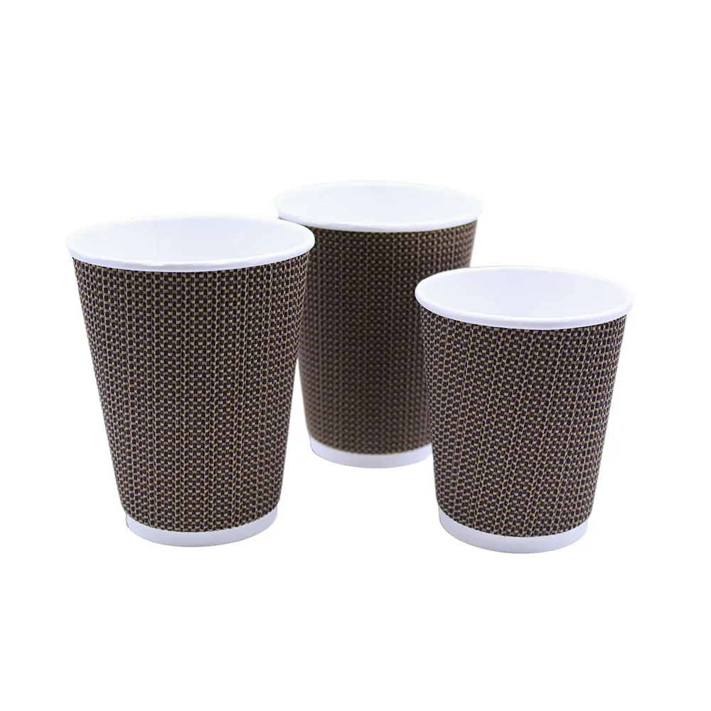Superior Design Double layer corrugated scald proof paper cup Disposable coffee cup Environmentally degradable cup