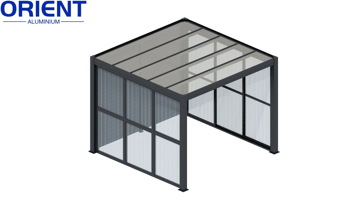 Hot Sale Balcony Aluminum Waterproof Outdoor Patio Cover Polycarbonate Roof Rain Awning Canopy