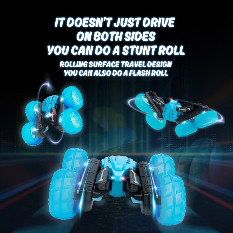 2023 Double Sided Swing Arm Stunt Car 360 Degree Flips Rotating RC Dance Car with 5 Luminous Characters and lighting wheel