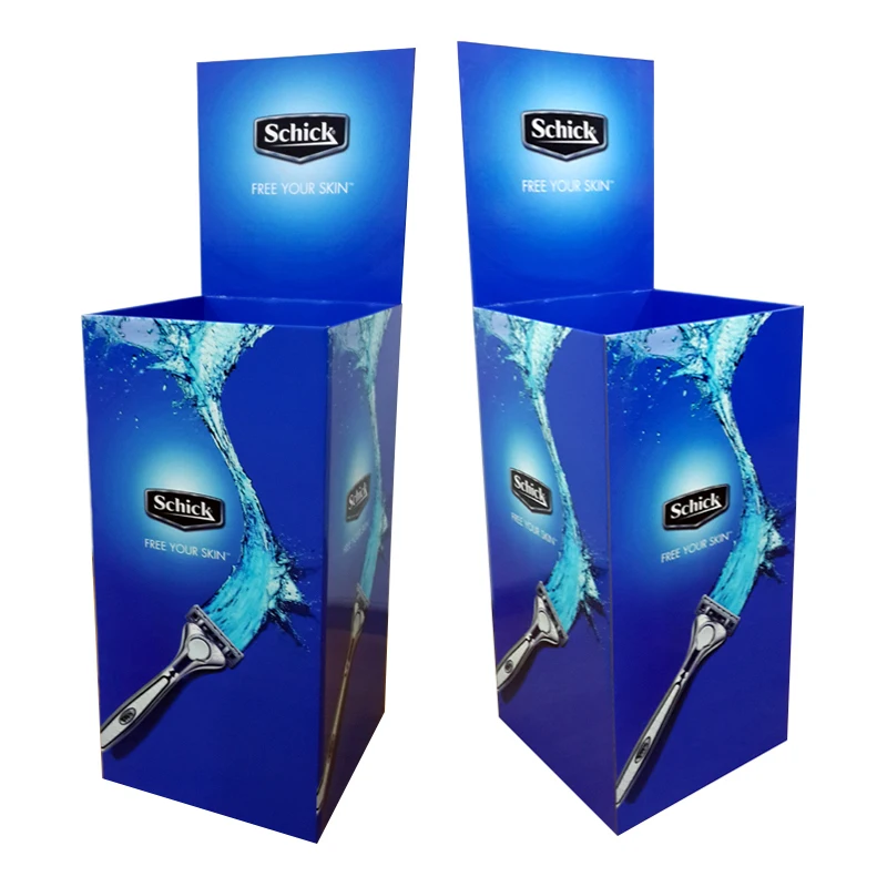 Custom Printed Display Unit Cardboard Pop Dump Bin Corrugated Floating Supermarket Promotion Bins Paper Floor Display Stand