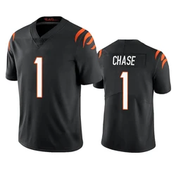 Cincinnati 9 Joe Burrow Football Jersey 2 Evan McPherson JaMarr Chase Tee Higgins jerseys stitched