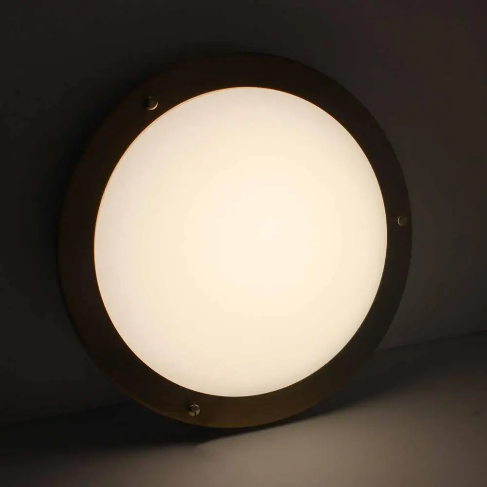 IMVSINCERE LED 18W IP44 Glass Brass Ceiling Lights, 31cm, 4000K, 1260LM, Lighting for Bathroom, Kitchen, Hallway, Office.