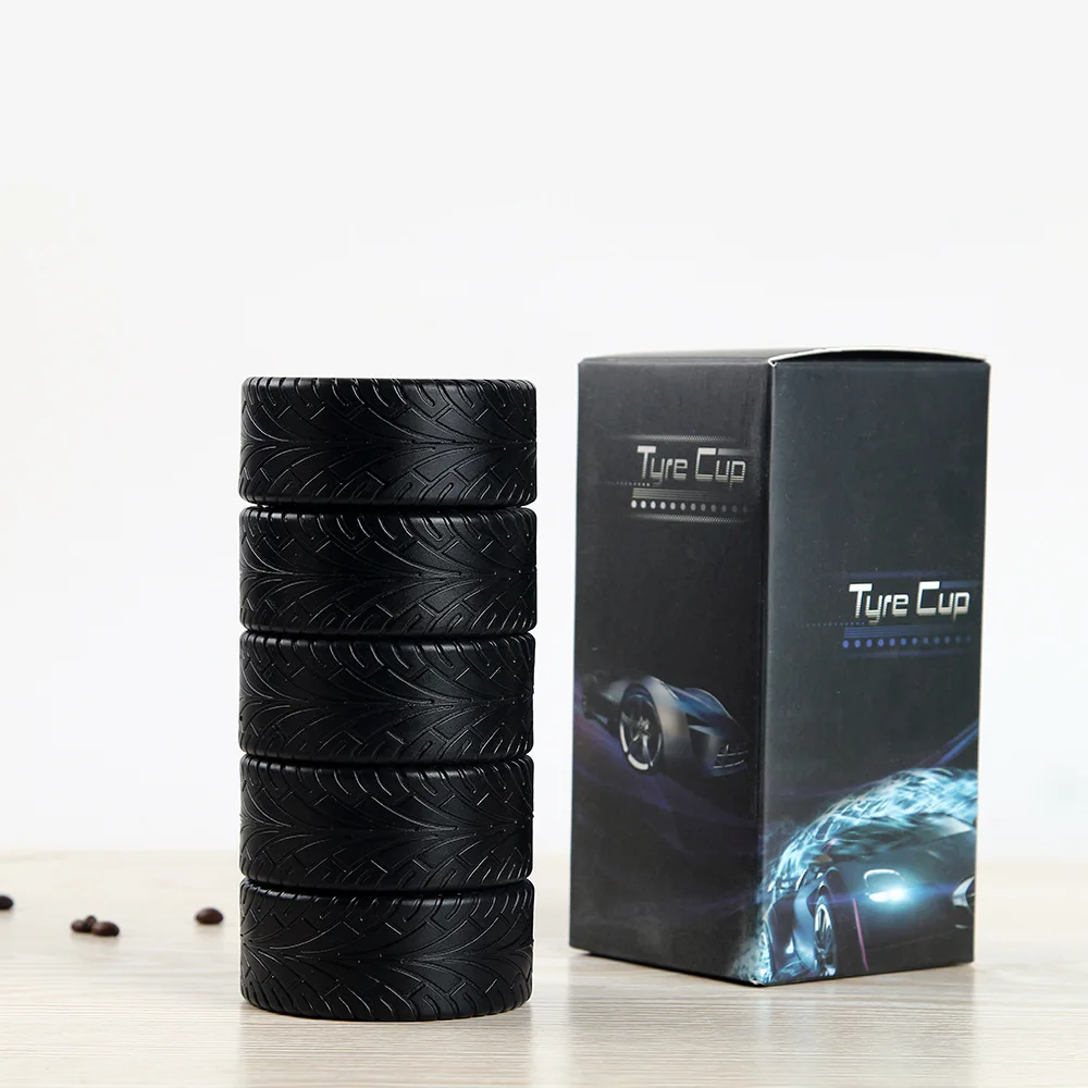 300ml Tire Design Insulated Tea Cup 304stainless Steel Metal Thermos Cup Multi Color Travel Coffee Cup