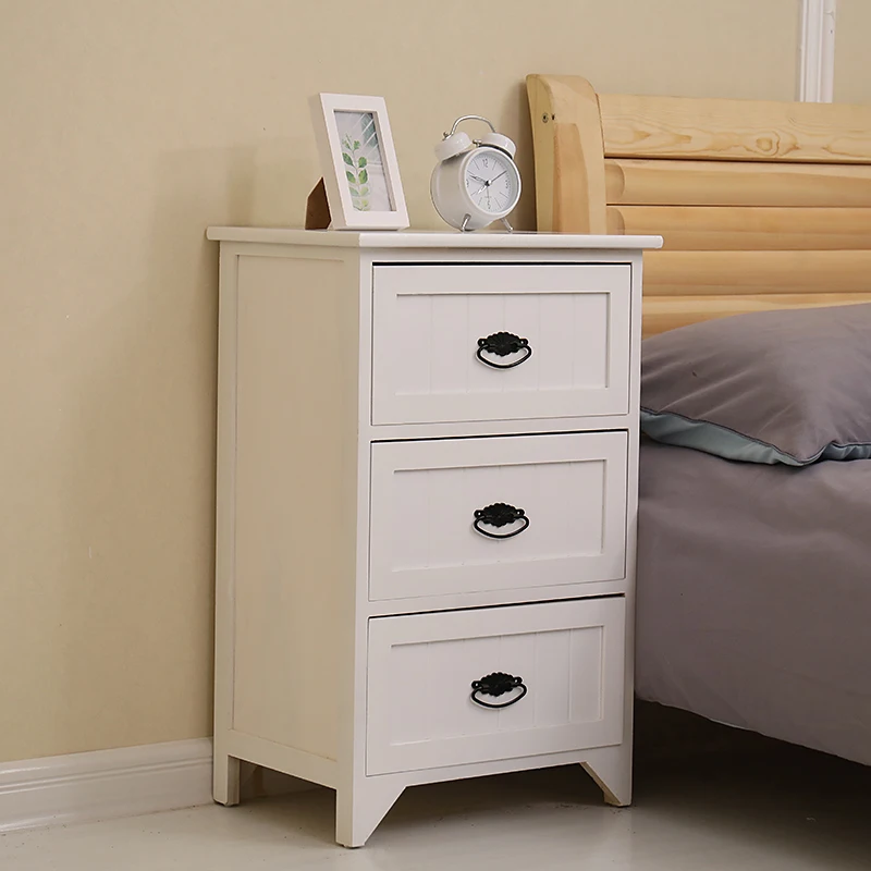 Bedside Cabinet Corner Table with Drawer and Door Storage Cupboard for Bedroom/Living Room/Hallway