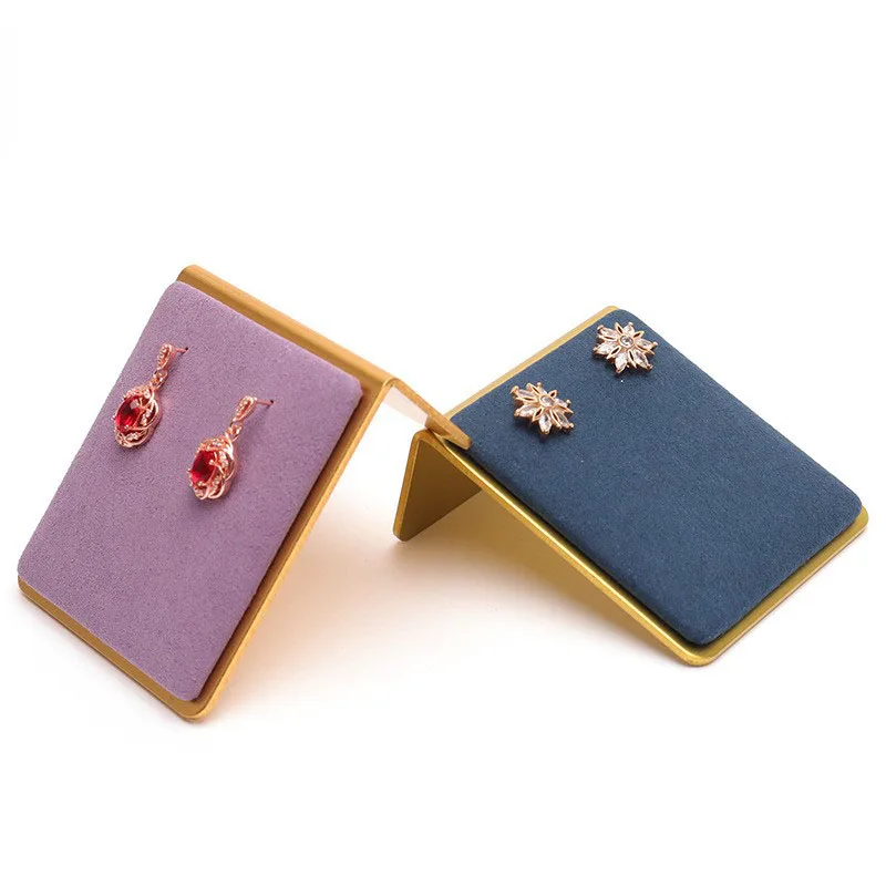 metal ear stud holder microfiber jewelry ring display stand
