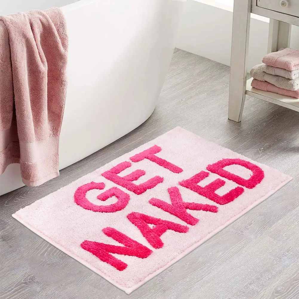 FMT Hot Sale Bathroom Plush Rug Water Absorb Microfiber Shaggy Non Slip Get Naked Bath Mat