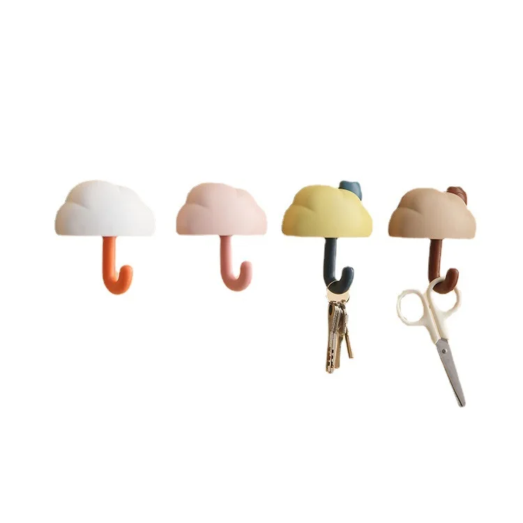 MZL Cute Cloud Hook Free Punching Kitchen Storage Strong No Trace Nail Hanging Clothes Hook