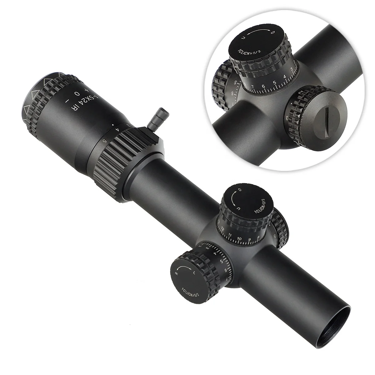 Ohhunt OEM LPVO 1-5X24 IR Tactical Scope Red Illuminated 1/2 Click Value Compact Sights For Hunting