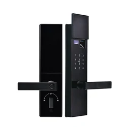 Tuya Aluminium Door Manual Wifi Biometric Fingerprint Handle Digital App Life Stainless Steel Smart Lock
