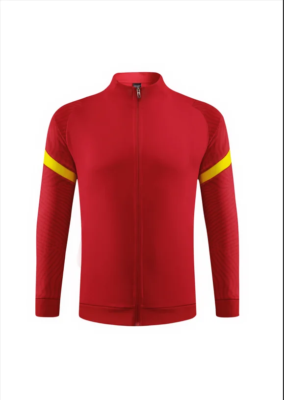 Smooth texture exercise suits Kids coaching apparel game outfits Seam pockets Cotton Slim Fit Polyester soccer tracksuits Retro