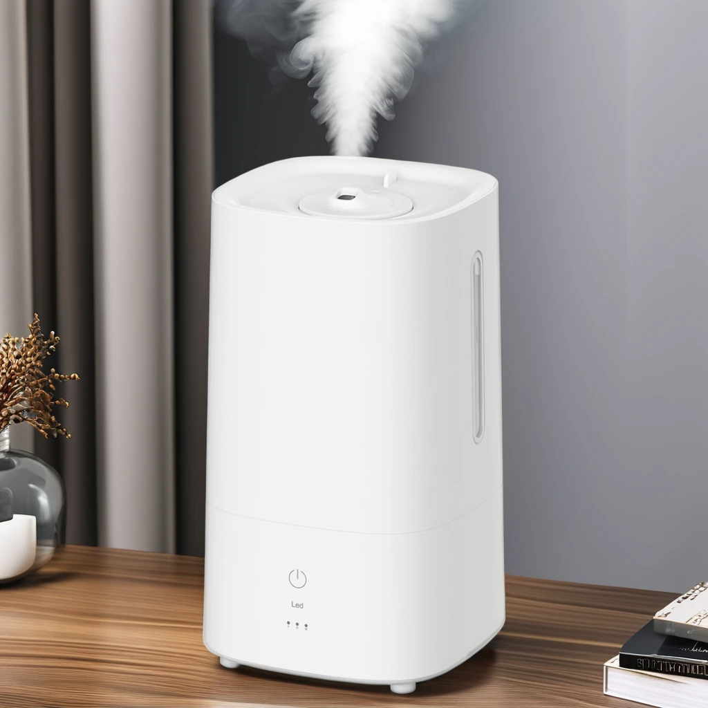 Hot And Cold Water Decorative Led Light Silent Smart Ultrasonic Air Humidifier With Mobile Phone Tuya App Control For Bedroom