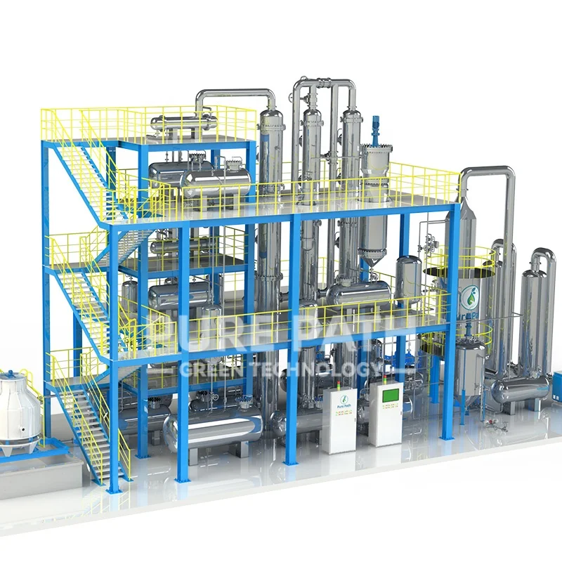 Distillation with WFE/TFE high efficient converting waste oil into high quality base oil