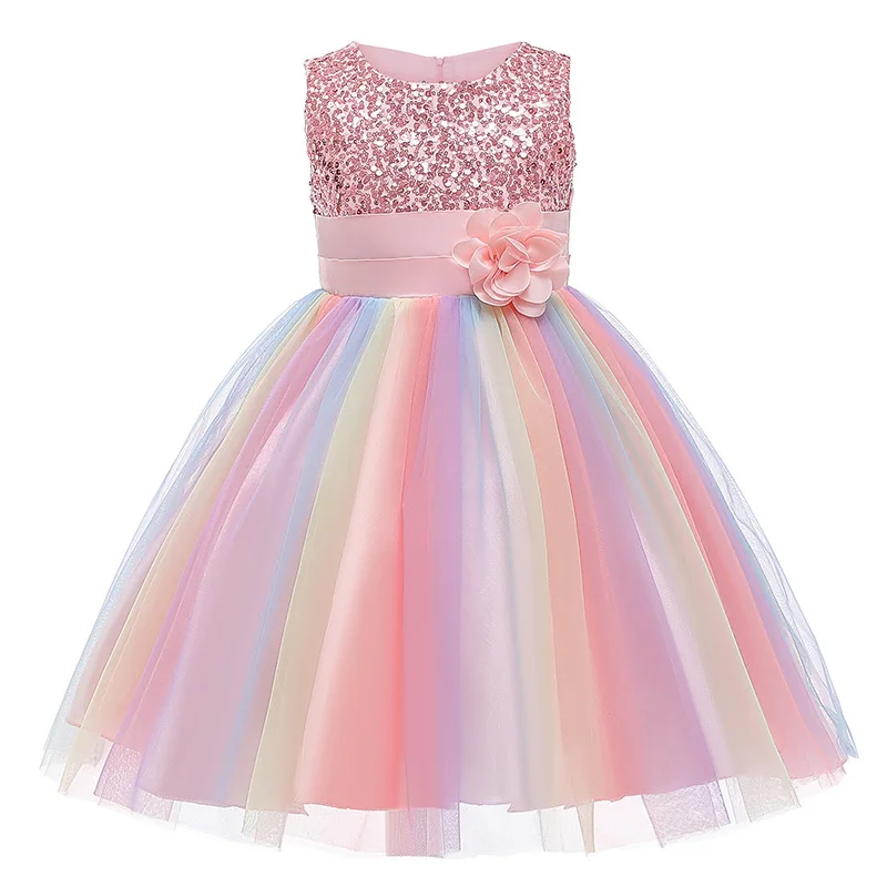 Children Party Formal Dress for Wedding Birthday Kids Christmas Ceremonies Dresses for Elegant Ball Gown Flower Girls Dress