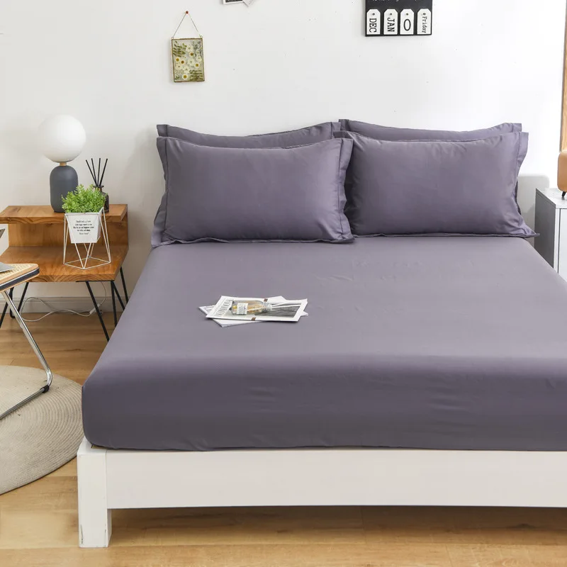 Polyester Bedding Fitted Sheet with Elastic Corner Bands White Plain Custom Logo