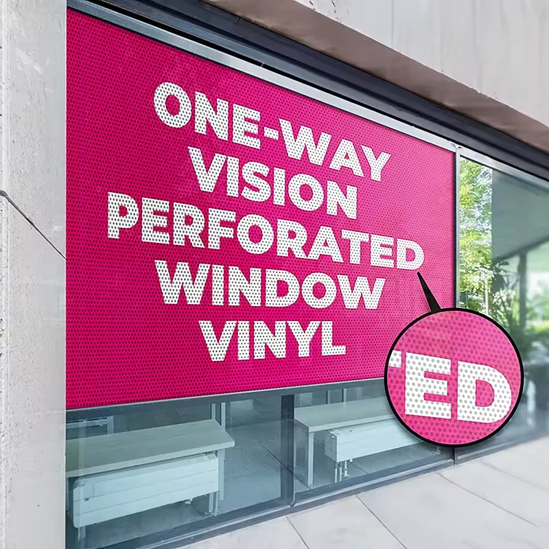 Стеклянная оконная перфорированная виниловая наклейка 120gsm микро графическая односторонняя