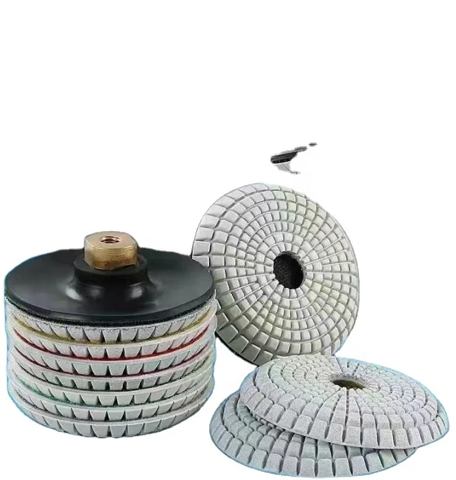 TGS hot sale 100 mm diamond convex polishing pads wet use for grinding and polishing quartz marble and granite