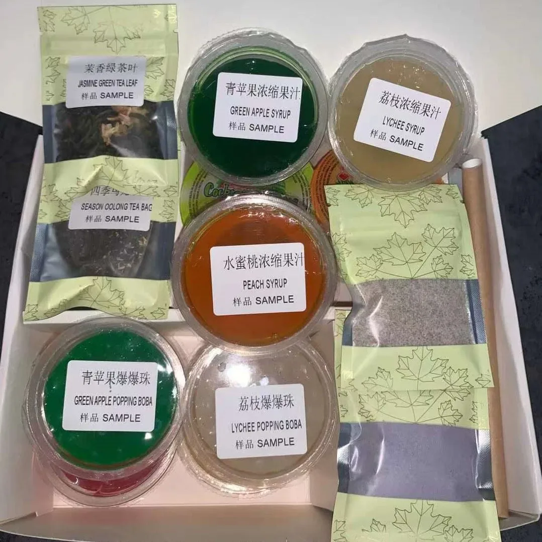 Instant Popular Home DIY Bubble Tea Kit Flavor Bubble Milk Tea Kit with Straws Customized Design Box Small Package Boba Drink