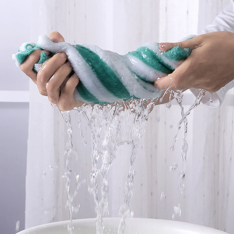 Wholesale custom logo thickened fluffy high absorbent coral velvet multi color microfiber bathroom towel set