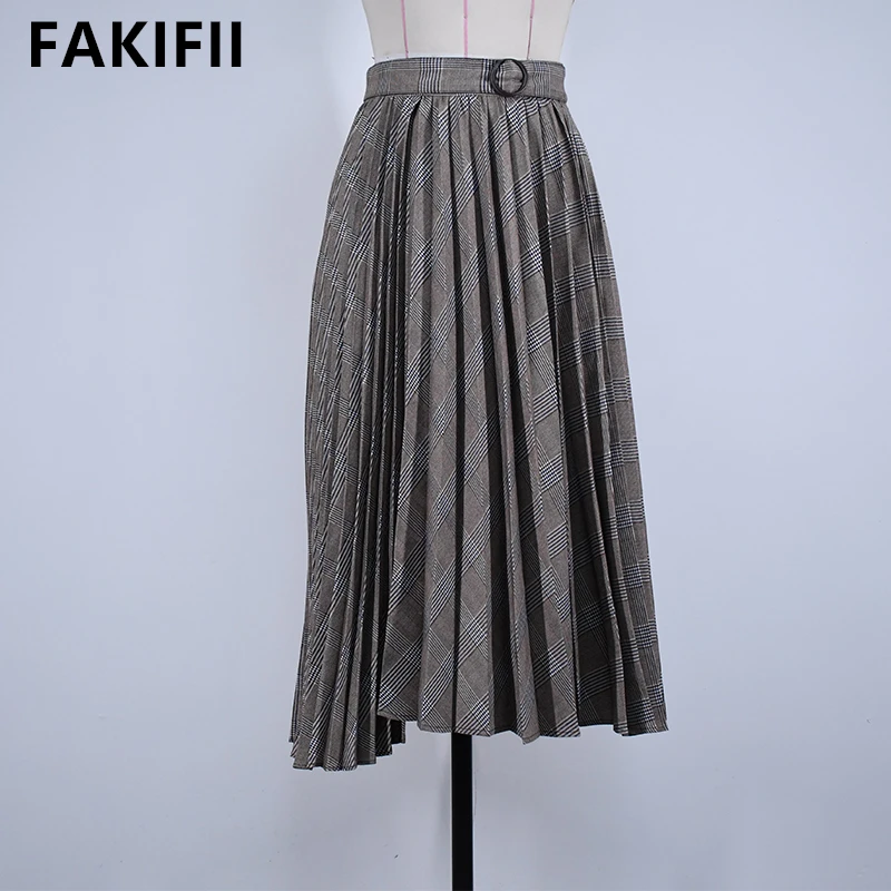 New Selling Products Womens Summer Fashion Plaid Skirts Casual Lady Clothes Wholesale Women Clothing Elegant Solid Gold PU Skirt