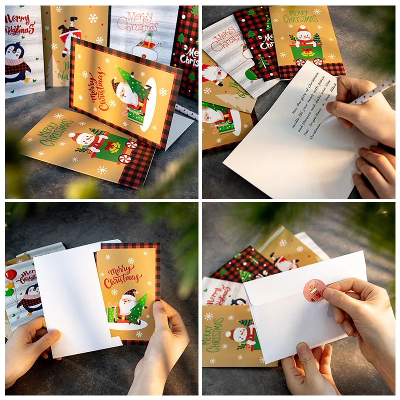 Christmas cards Amazon Santa Holiday  cards Christmas envelope stickers Gift cards 6 sets