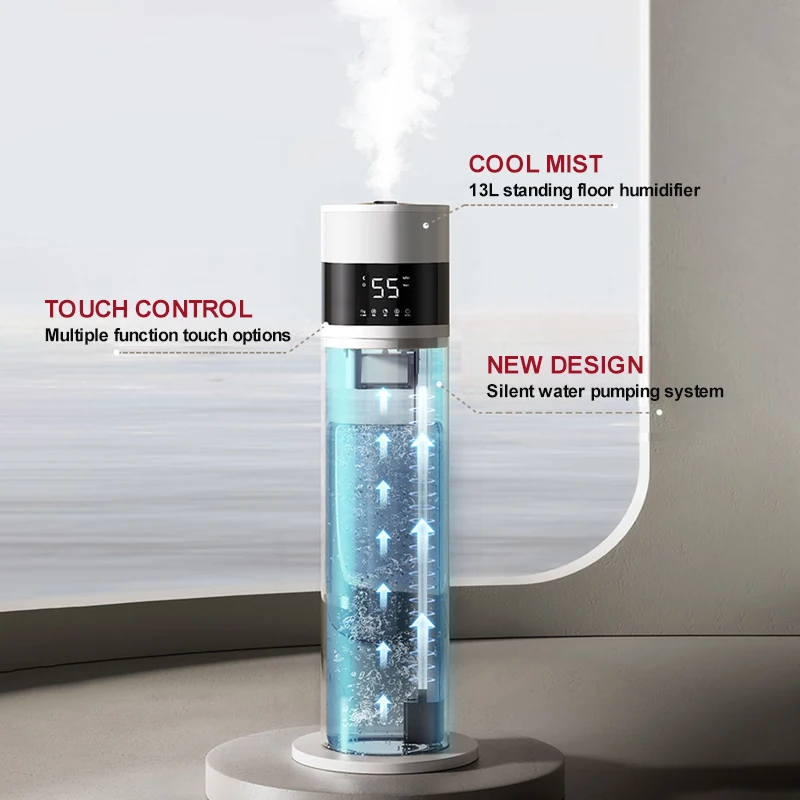 New Household air Standing Floor Ultrasonic Humidifier 12L Smart Humificador
