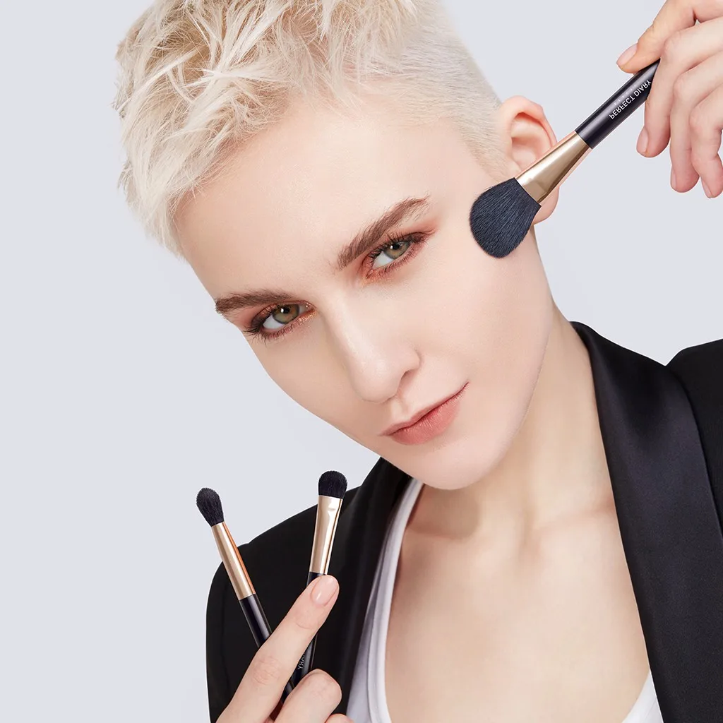 Perfect Dairy  Glitter Gold Walnut 13 Pcs Makeup Brush Set Bling Pac Refillable Wholesale Makeup Brush Set